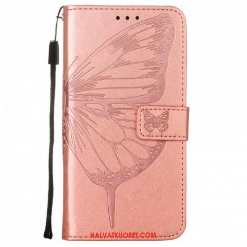 Kotelot Samsung Galaxy A52 4G / A52 5G / A52s 5G Butterfly Design Kaulanauhalla