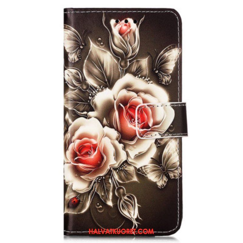 Kotelot Samsung Galaxy A54 5G Suojaketju Kuori Strap Roses