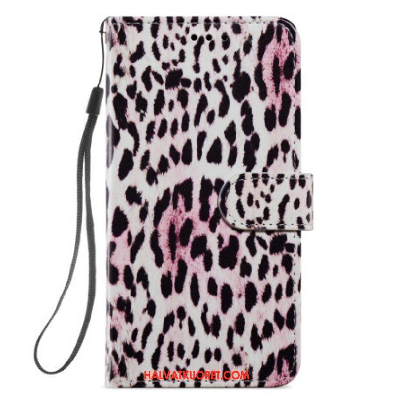 Kotelot Samsung Galaxy A54 5G Suojaketju Kuori Strappy Leopard Style