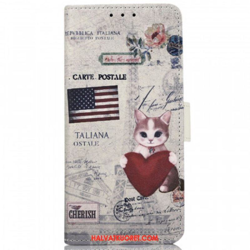 Kotelot Samsung Galaxy M33 5G Traveller Cat