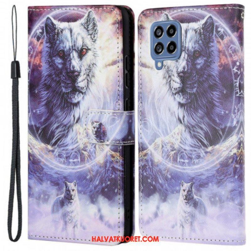 Kotelot Samsung Galaxy M53 5G Suojaketju Kuori Lanyard Wolf