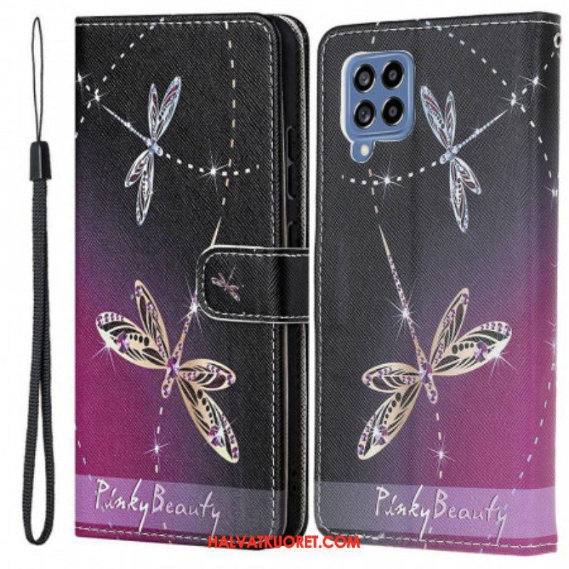 Kotelot Samsung Galaxy M53 5G Suojaketju Kuori Strappy Dragonflies