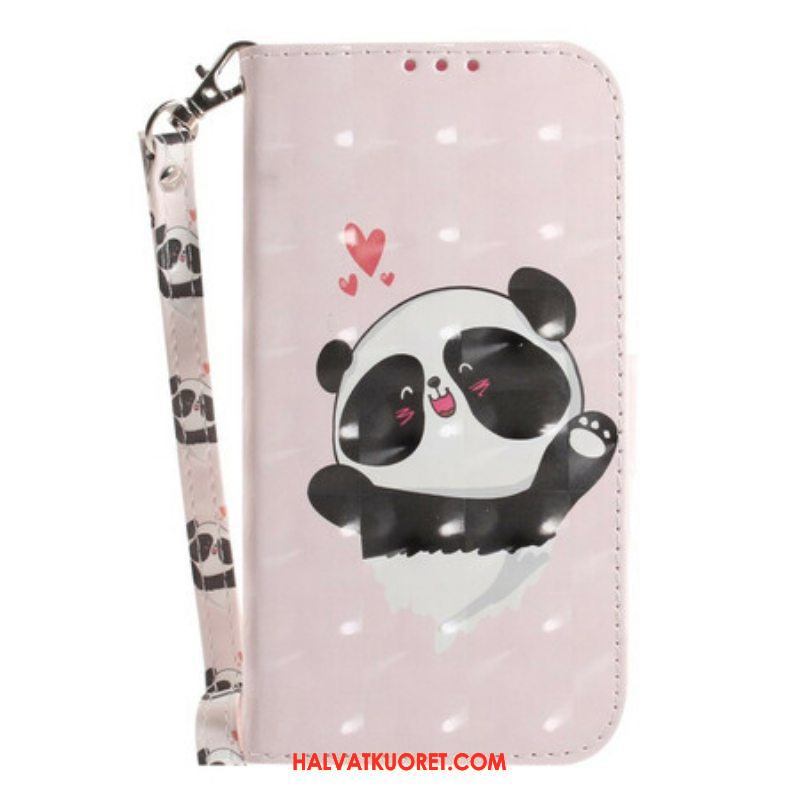 Kotelot Samsung Galaxy S21 FE Suojaketju Kuori Panda Love With Lanyard