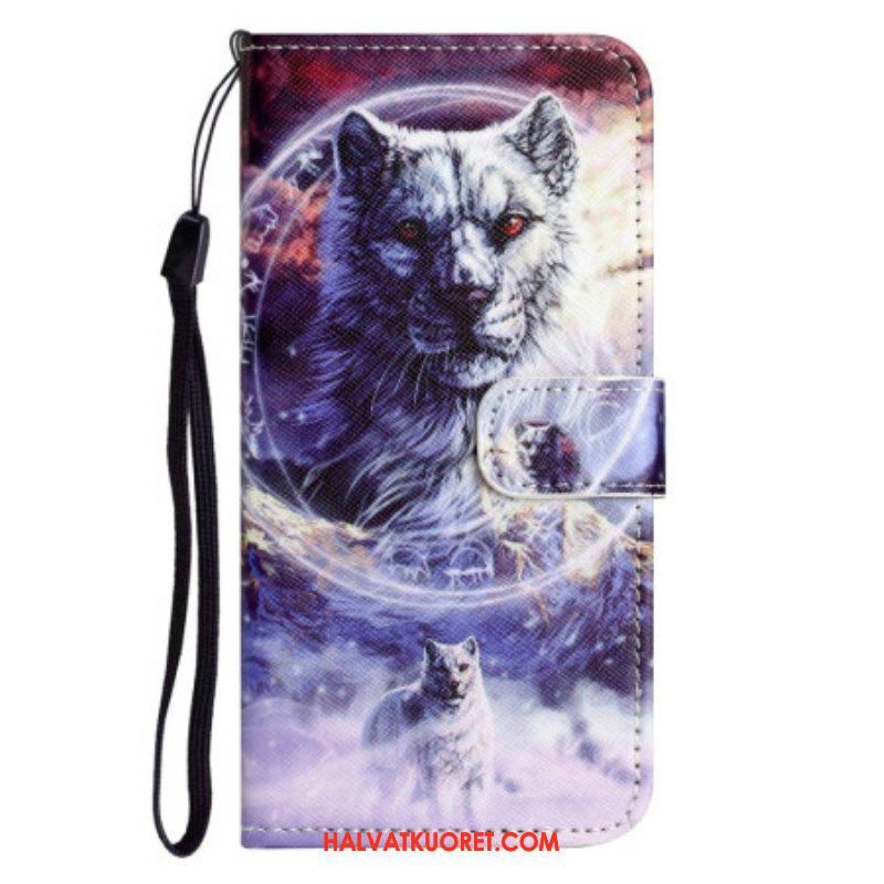 Kotelot Samsung Galaxy S23 5G Suojaketju Kuori Lanyard Wolf