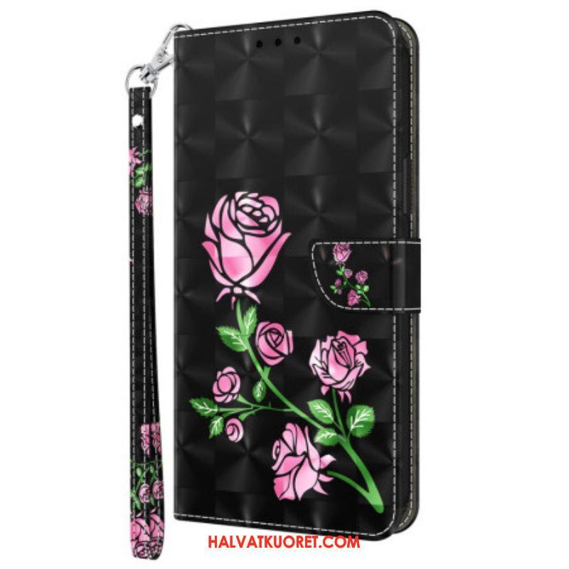 Kotelot Samsung Galaxy S23 5G Suojaketju Kuori Strappy Graphic Rose