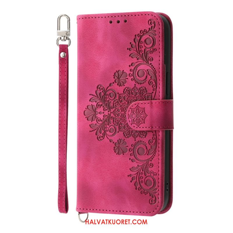 Kotelot Samsung Galaxy S25 5g Edge Kukkakuvio Ja Hihnat Suojakuori