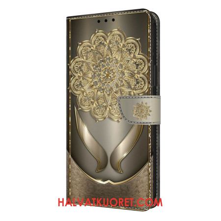 Kotelot Samsung Galaxy S26 Plus Kiiltävät Kultaiset Kukat