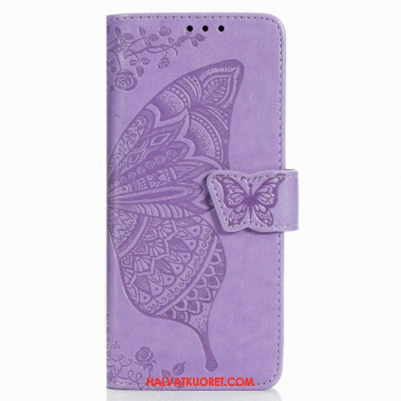 Kotelot Samsung Galaxy Z Fold 3 5G Butterfly Design Kaulanauhalla