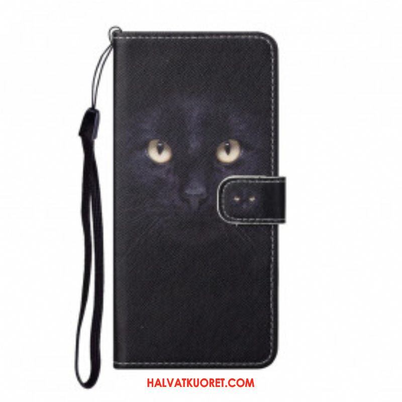 Kotelot Xiaomi Redmi Note 10 Pro Suojaketju Kuori Strappy Black Cat Eyes