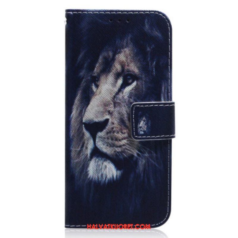 Kotelot Xiaomi Redmi Note 12 5G Suojaketju Kuori Dreaming Lion Hihnalla