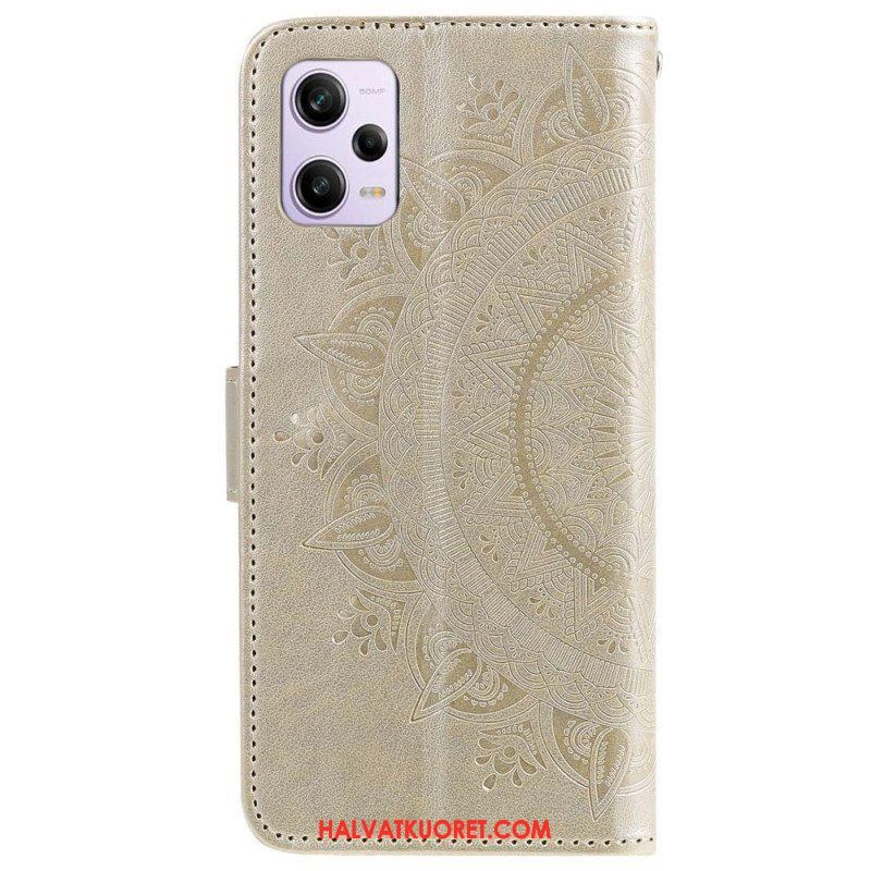 Kotelot Xiaomi Redmi Note 12 Pro Mandala-aurinko Kaulanauhalla