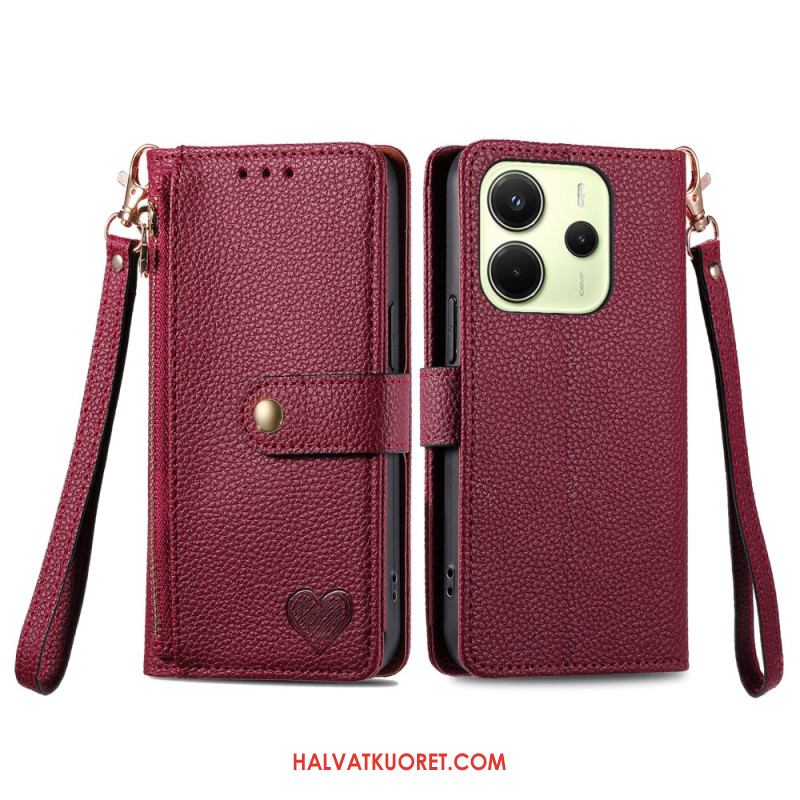 Kotelot Xiaomi Redmi Note 14 4g Sydänkuvioinen Lompakko