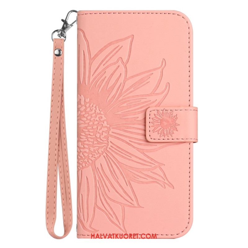 Kotelot Xiaomi Redmi Note 14 5g Puhelinkuoret Auringonkukkakuvio Ja Hihna