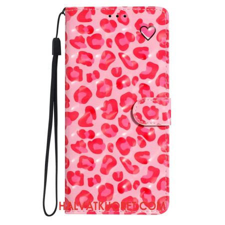 Kotelot Xiaomi Redmi Note 14 Pro Plus 5g 3d-vaaleanpunainen Leopardikuvio