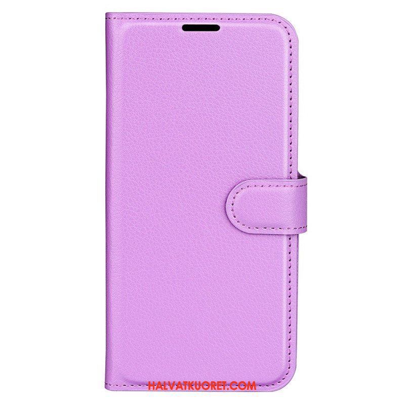 Kotelot iPhone 15 Pro Classic Litchi Faux Leather