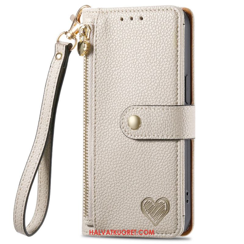 Kuoret Oneplus Nord 4 Sydänkuvioinen Rfid-estollinen Lompakko