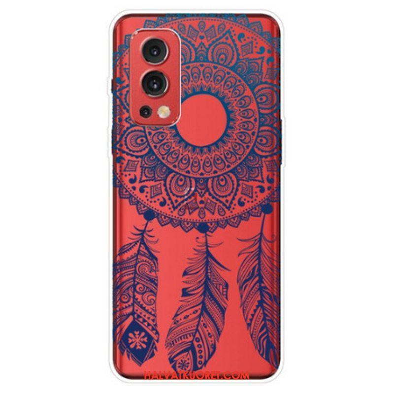 Kuori OnePlus Nord 2 5G Läpinäkyvät Dream Catcher Siniset Höyhenet