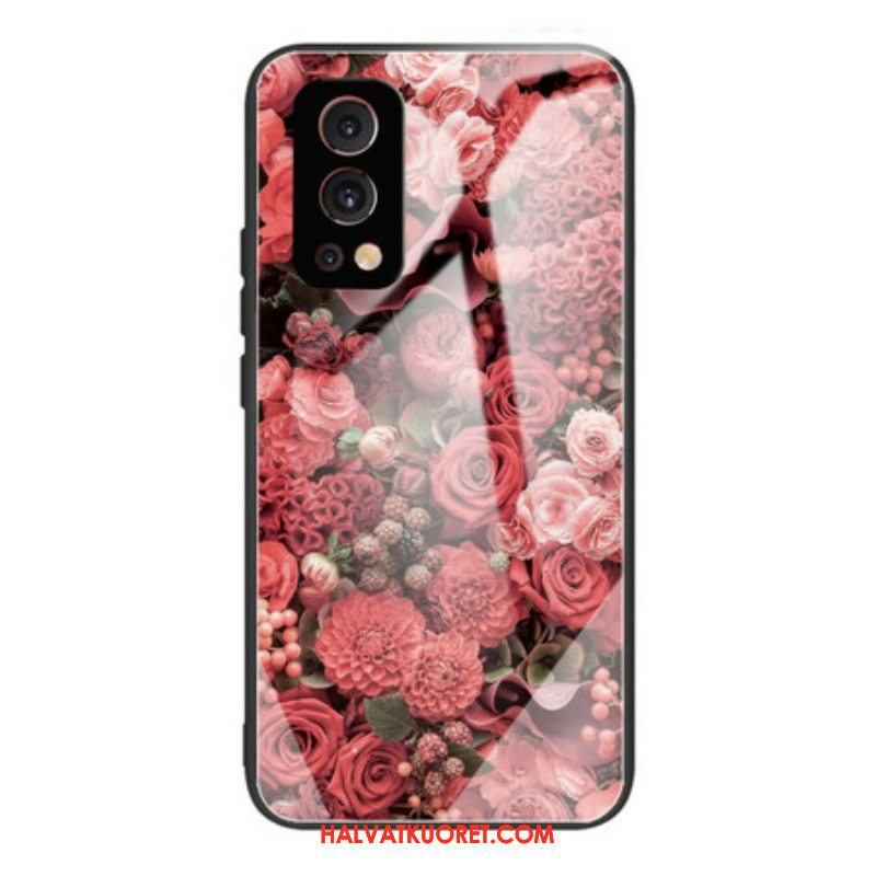 Kuori OnePlus Nord 2 5G Rose Flowers Karkaistu Lasi