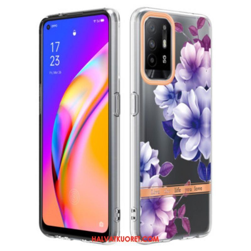 Kuori Oppo A94 5G Violetit Kukat