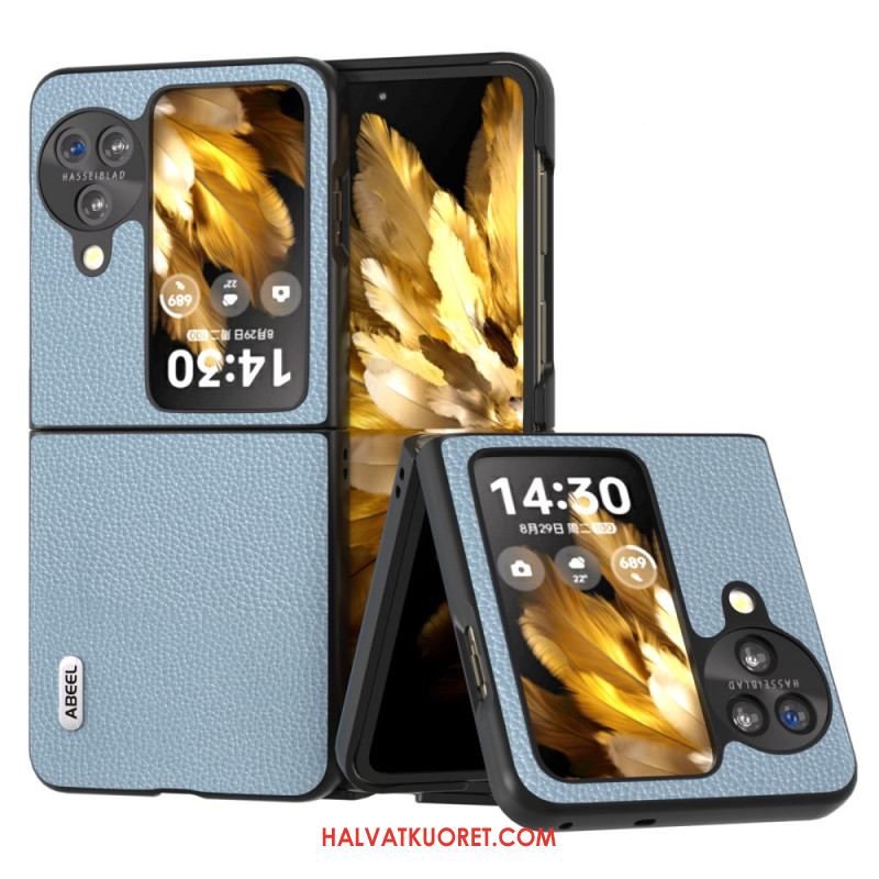 Kuori Oppo Find N3 Flip Litsi Keinonahkaa Abeel