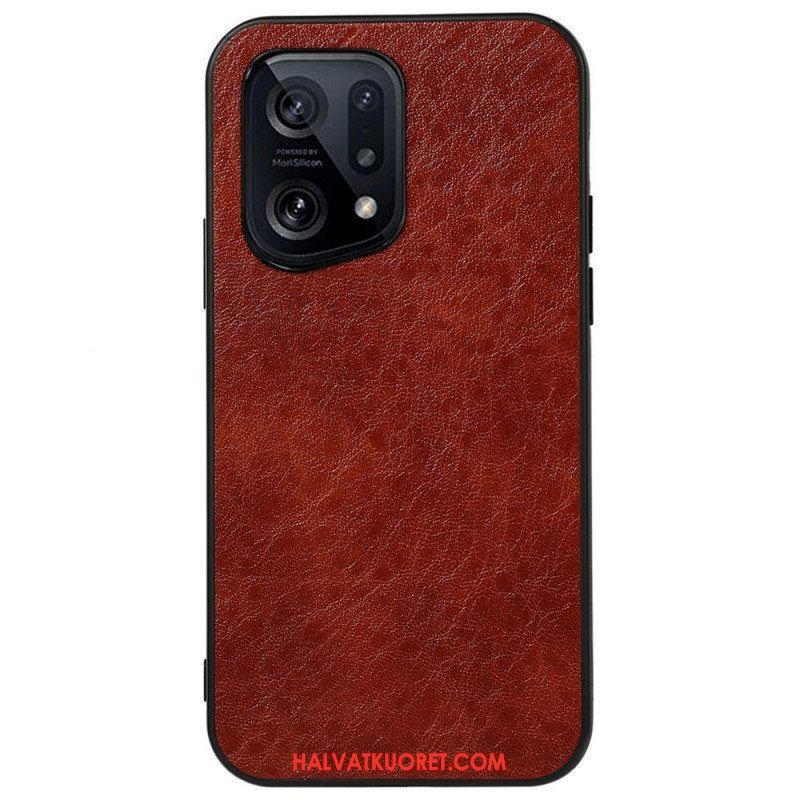 Kuori Oppo Find X5 Nahkaefekti