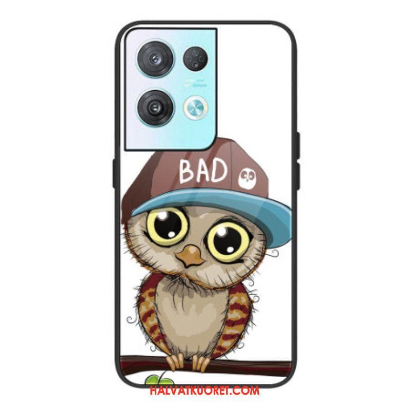 Kuori Oppo Reno 8 Bad Owl Karkaistu Lasi