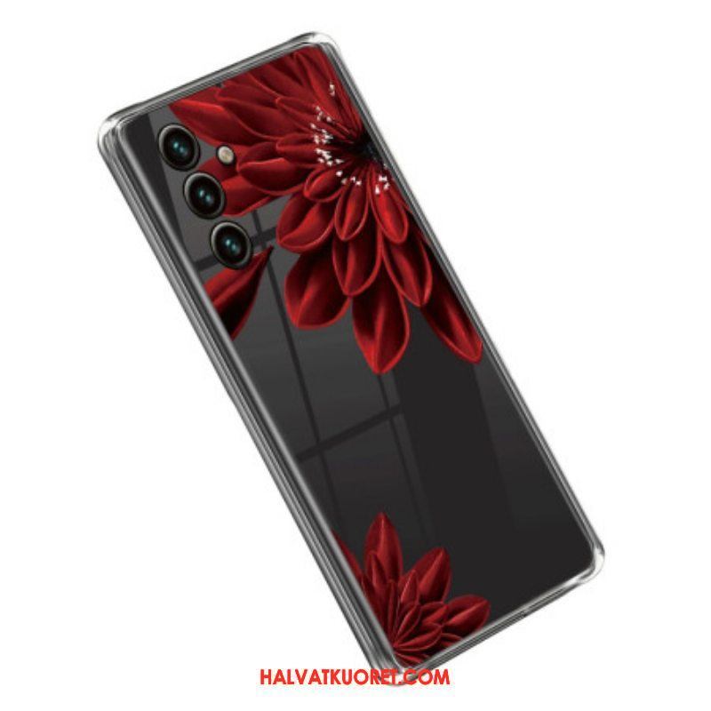 Kuori Samsung Galaxy A14 / A14 5G Saumaton Punainen Kukka