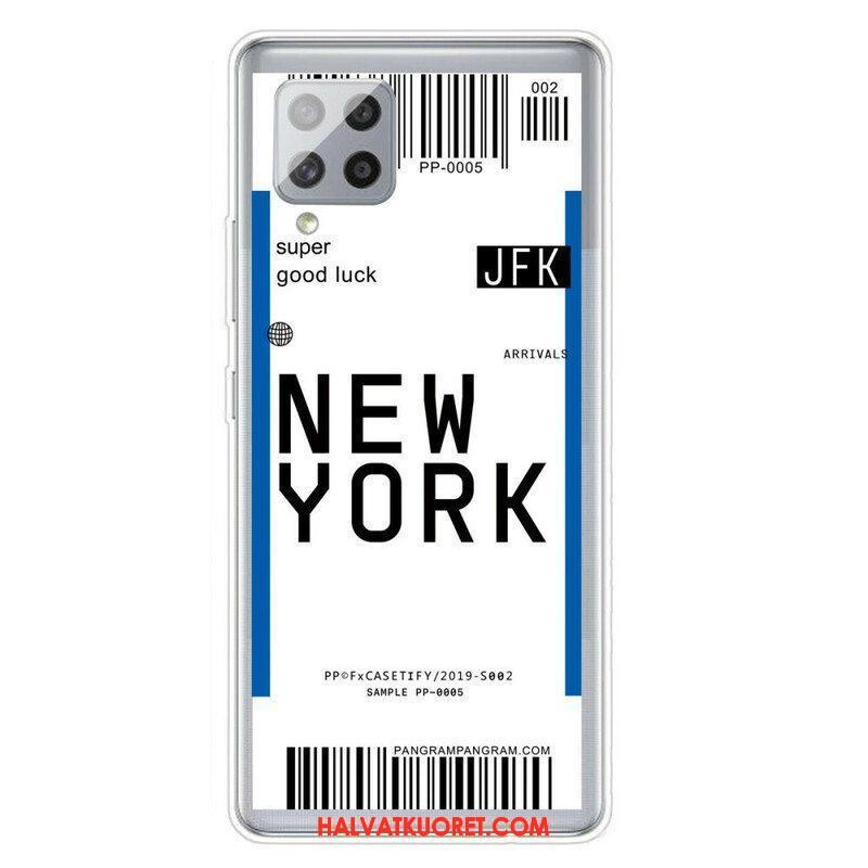 Kuori Samsung Galaxy A42 5G Boarding Pass New Yorkiin