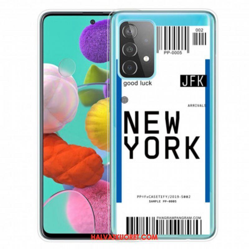 Kuori Samsung Galaxy A52 4G / A52 5G / A52s 5G Boarding Pass New Yorkiin