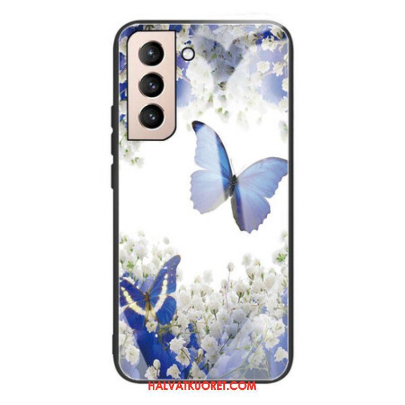 Kuori Samsung Galaxy S21 FE Butterflies Design Karkaistu Lasi