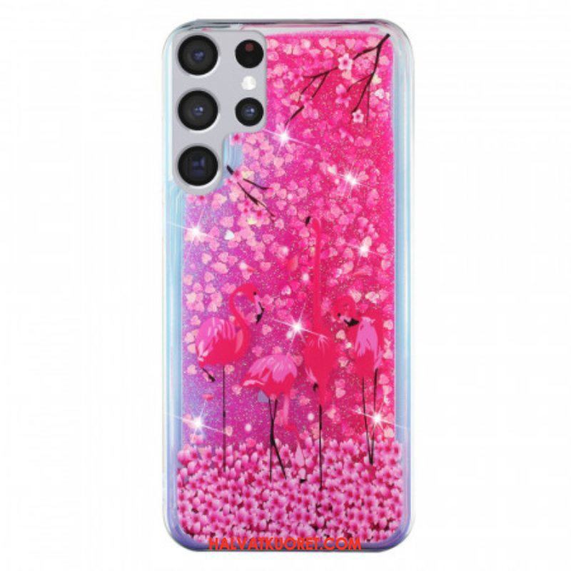 Kuori Samsung Galaxy S21 Ultra 5G Flamingo Paljetteja