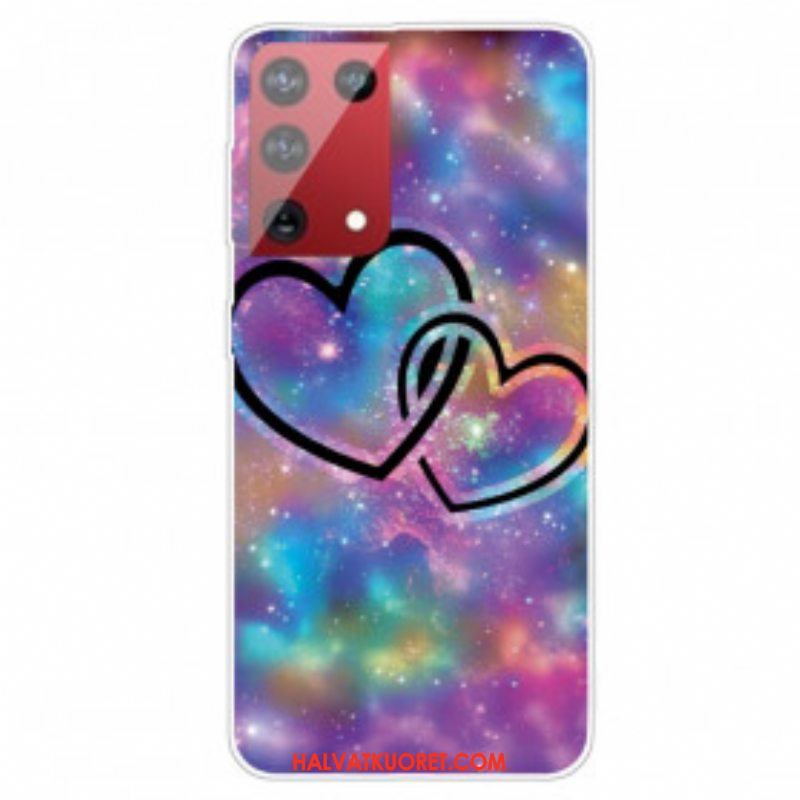 Kuori Samsung Galaxy S21 Ultra 5G Ketjutetut Sydämet