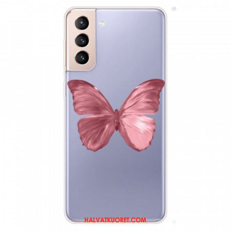 Kuori Samsung Galaxy S22 5G Pinkki Butterfly-letku