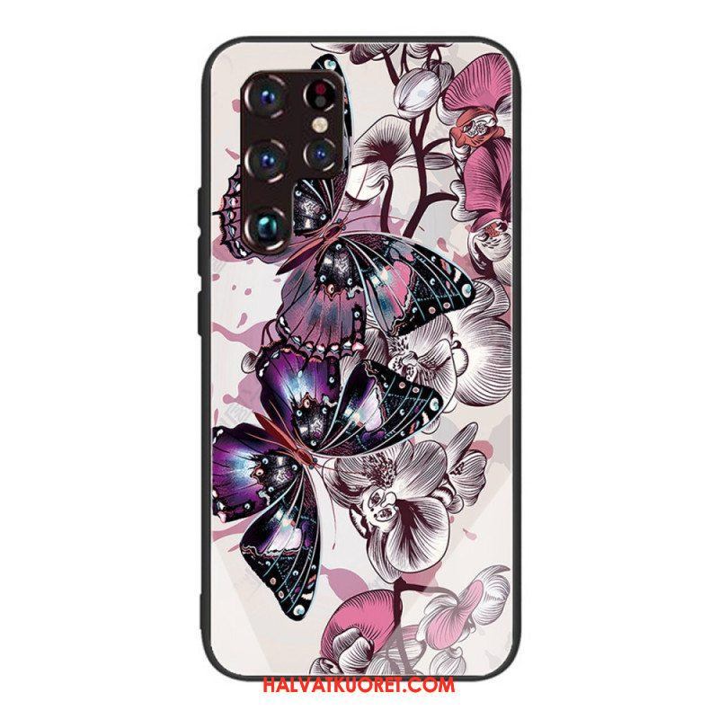 Kuori Samsung Galaxy S22 Ultra 5G Butterflies Variation Karkaistu Lasi