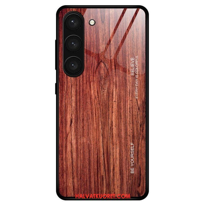 Kuori Samsung Galaxy S23 5G Wood Design Karkaistu Lasi