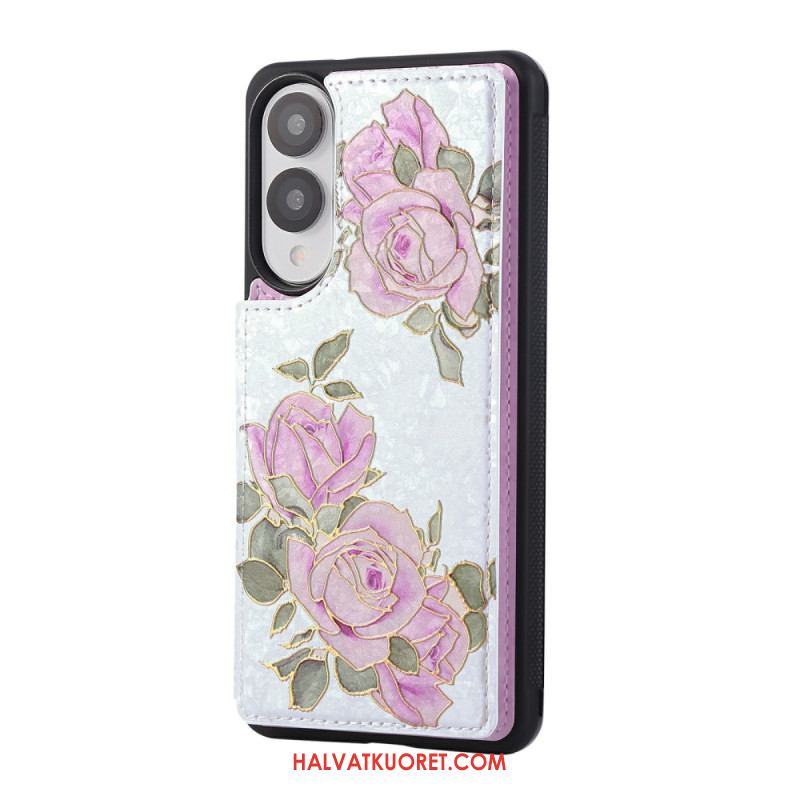 Kuori Samsung Galaxy S25 5g Edge Kukkakuvioinen Korttikotelo