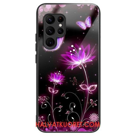 Kuori Samsung Galaxy S25 Ultra 5g Karkaistua Lasia Kukkia Ja Perhosia