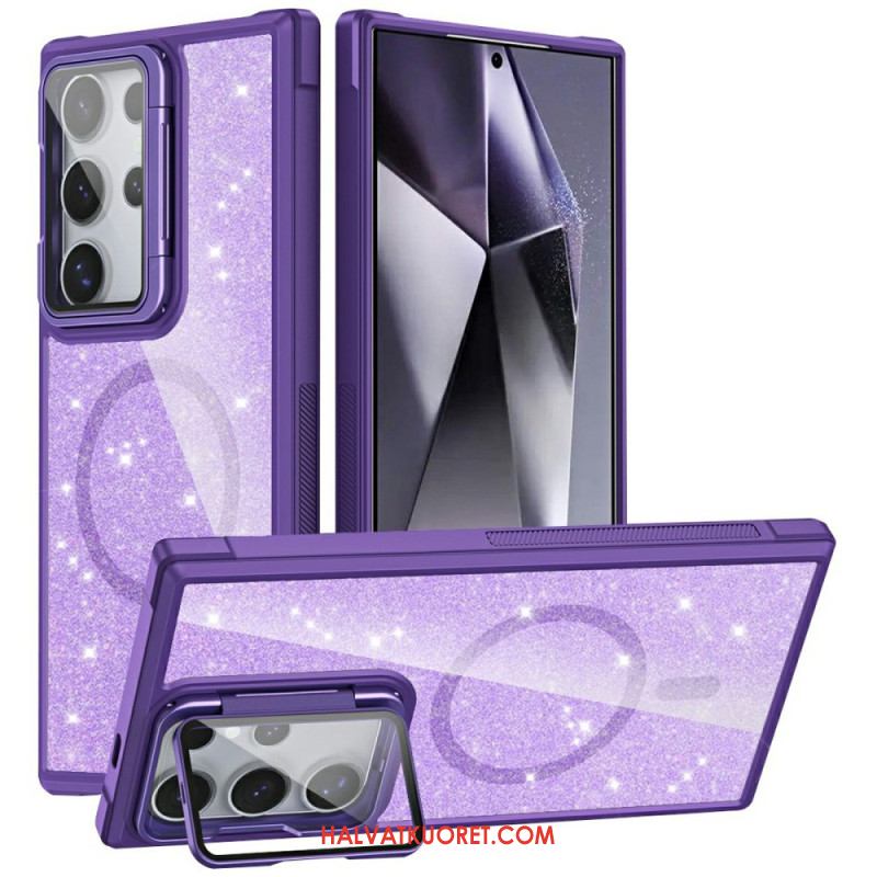 Kuori Samsung Galaxy S25 Ultra 5g Kimallus Sisäänrakennetulla Jalustalla Suojakuori