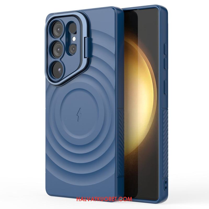 Kuori Samsung Galaxy S25 Ultra 5g Magsafe-yhteensopiva Aaltoileva Muotoilu Jalustalla Suojakuori