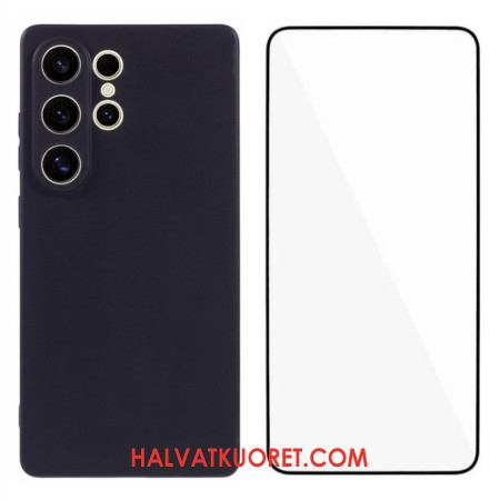 Kuori Samsung Galaxy S25 Ultra 5g Matta Silikoni Karkaistulla Lasilla