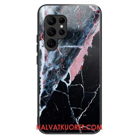 Kuori Samsung Galaxy S25 Ultra 5g Mustavalkoinen Marmori Karkaistu Lasi Suojakuori