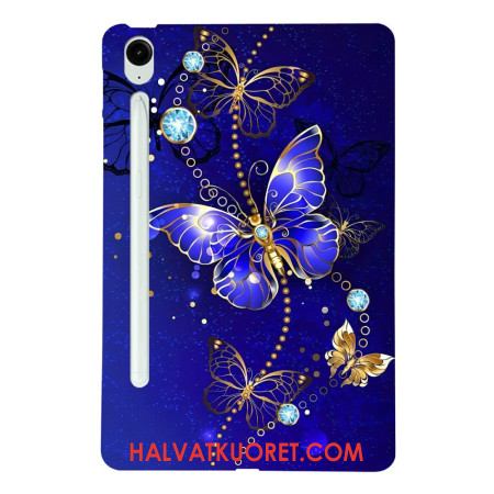 Kuori Samsung Galaxy Tab S10 Fe Plus Sinisiä Ja Kultaisia Perhosia