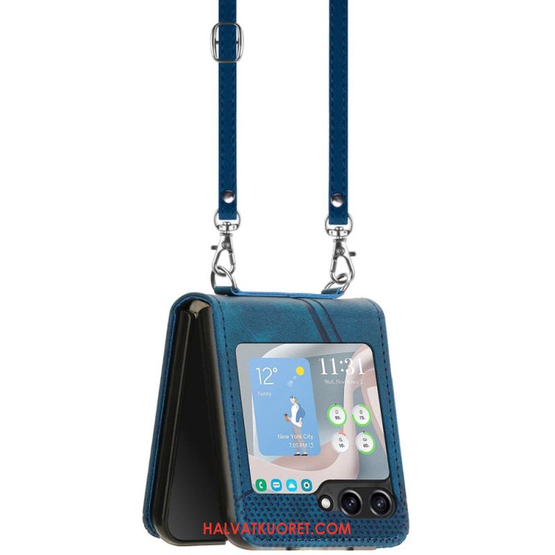 Kuori Samsung Galaxy Z Flip 7 Fe Geometrinen Kuvio Olkahihnalla