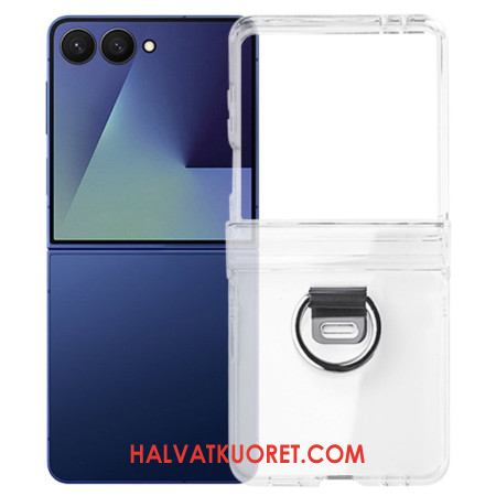 Kuori Samsung Galaxy Z Flip 7 Läpinäkyvä Sormuspidikkeellä Suojakuori