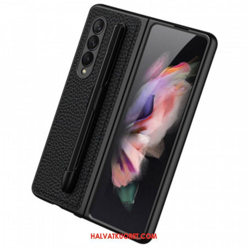 Kuori Samsung Galaxy Z Fold 3 5G Litchin Nahkainen Gkk-kynäteline