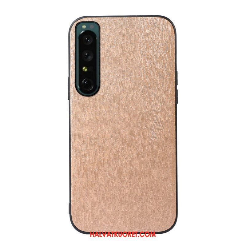 Kuori Sony Xperia 1 IV Faux Leather Puun Rakenne