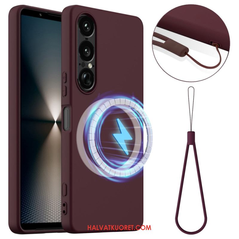 Kuori Sony Xperia 1 Vii Magsafe-yhteensopiva Silikoni Ja Nauha