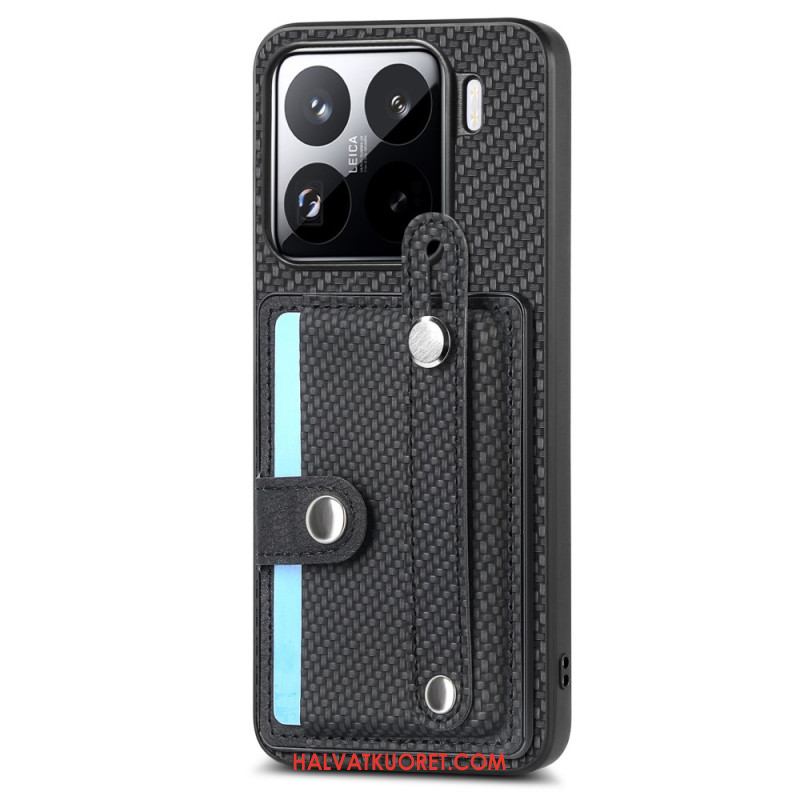 Kuori Xiaomi 15 Hiilikuituinen Korttikotelo Ja Hihna Suojakuori