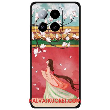 Kuori Xiaomi 15 Nainen Ja Persikankukkia