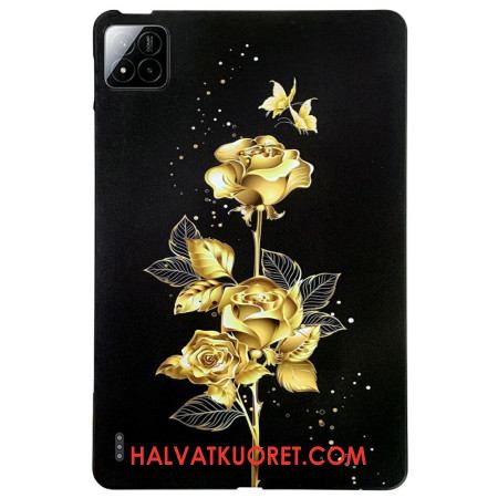 Kuori Xiaomi Pad 7 / 7 Pro Kultaisia Ruusuja Ja Perhosia Suojakuori